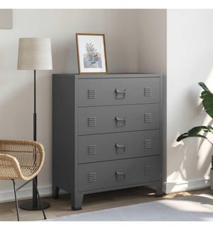 Industrial Kommode mit Schubladen Anthrazit 78x40x93 cm Metall