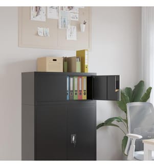 Aktenschrank Schwarz 90x40x40 cm Stahl