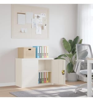 Aktenschrank Weiss 90x40x70 cm Stahl