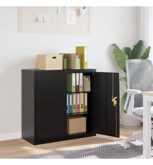 Aktenschrank Schwarz 90x40x90 cm Stahl