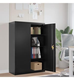 Aktenschrank Schwarz 90x40x140 cm Stahl