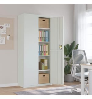 Aktenschrank Hellgrau 90x40x200 cm Stahl