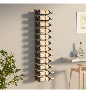 Wand-Weinregal für 24 Flaschen Golden Eisen