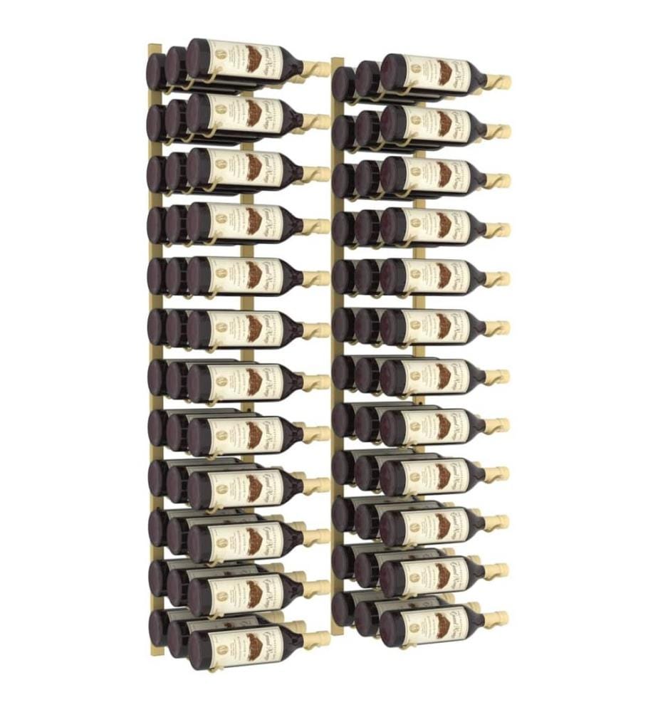 Casier à vin mural pour 36 bouteilles 2 pcs Doré Fer