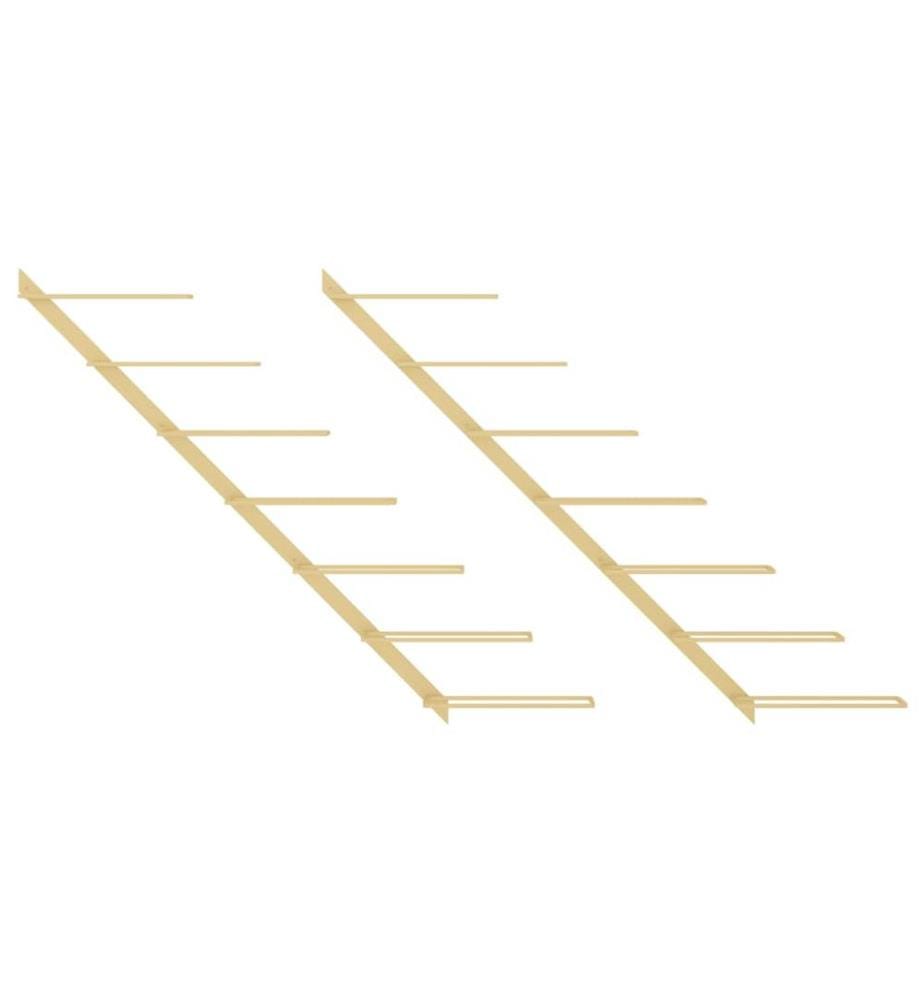 Wand-Weinregale für 7 Flaschen 2 Stk. Golden Metall