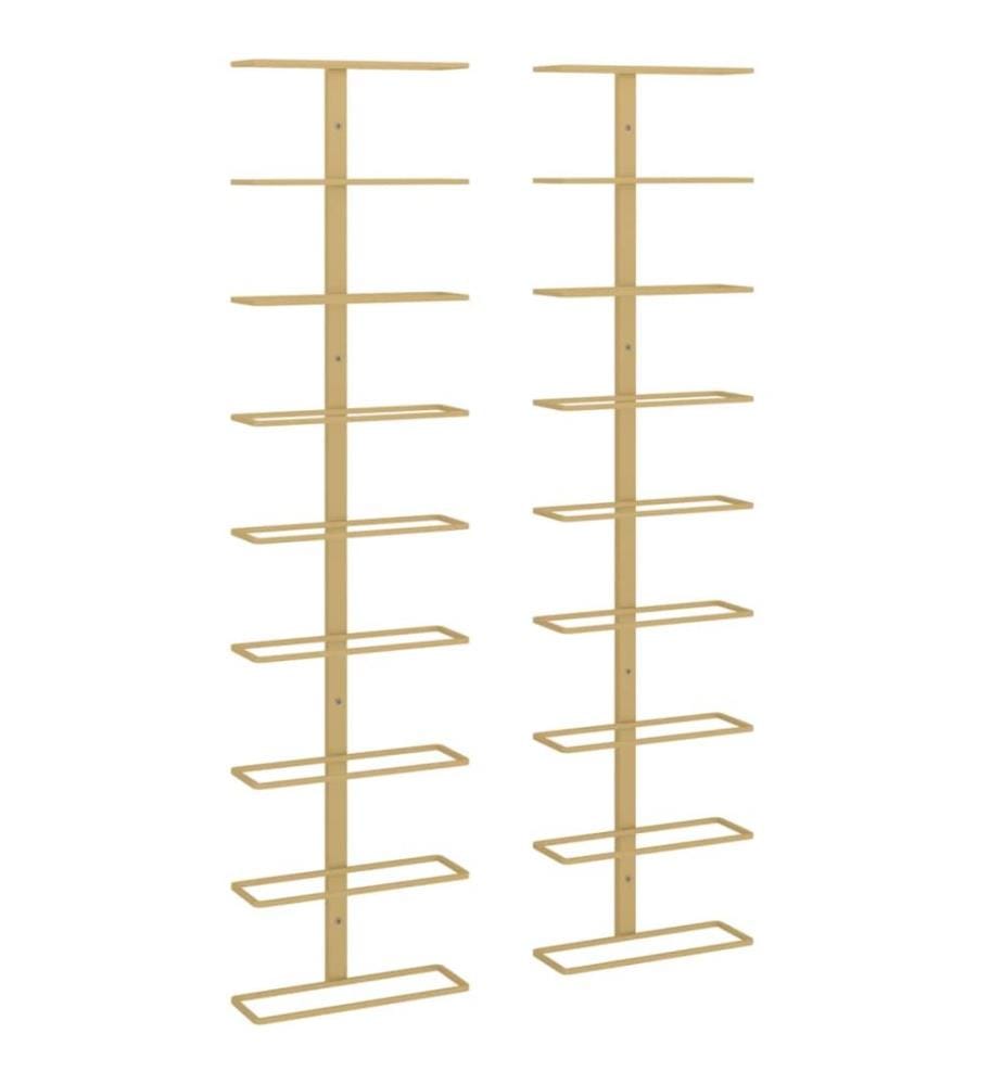 Wand-Weinregale für 9 Flaschen 2 Stk. Golden Eisen