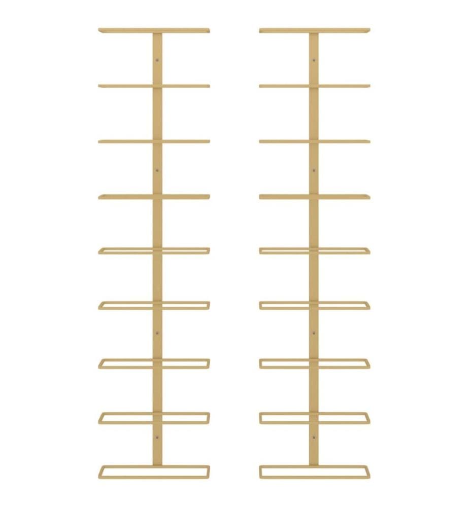Wand-Weinregale für 9 Flaschen 2 Stk. Golden Eisen