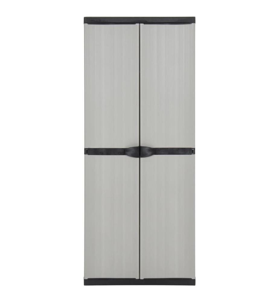 Armoire de rangement de jardin 3 étagères Gris/noir 68x40x168cm