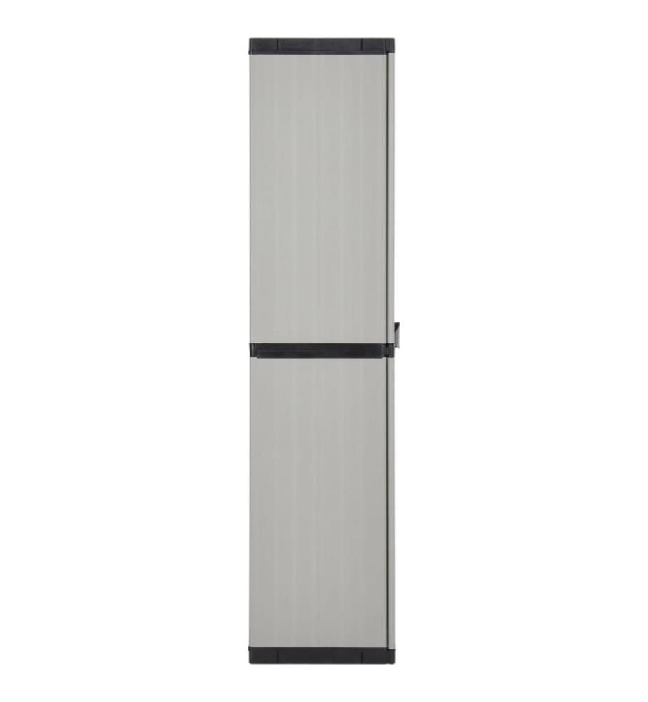 Armoire de rangement de jardin 3 étagères Gris/noir 68x40x168cm