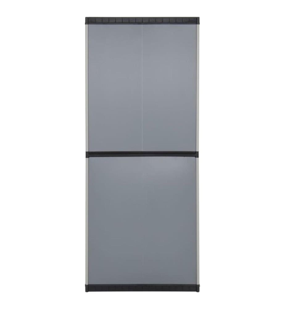 Armoire de rangement de jardin 3 étagères Gris/noir 68x40x168cm