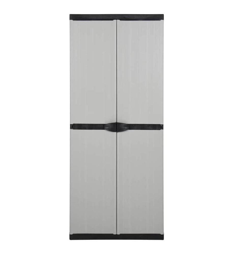 Armoire de rangement de jardin 3 étagères Gris/noir 68x40x168cm