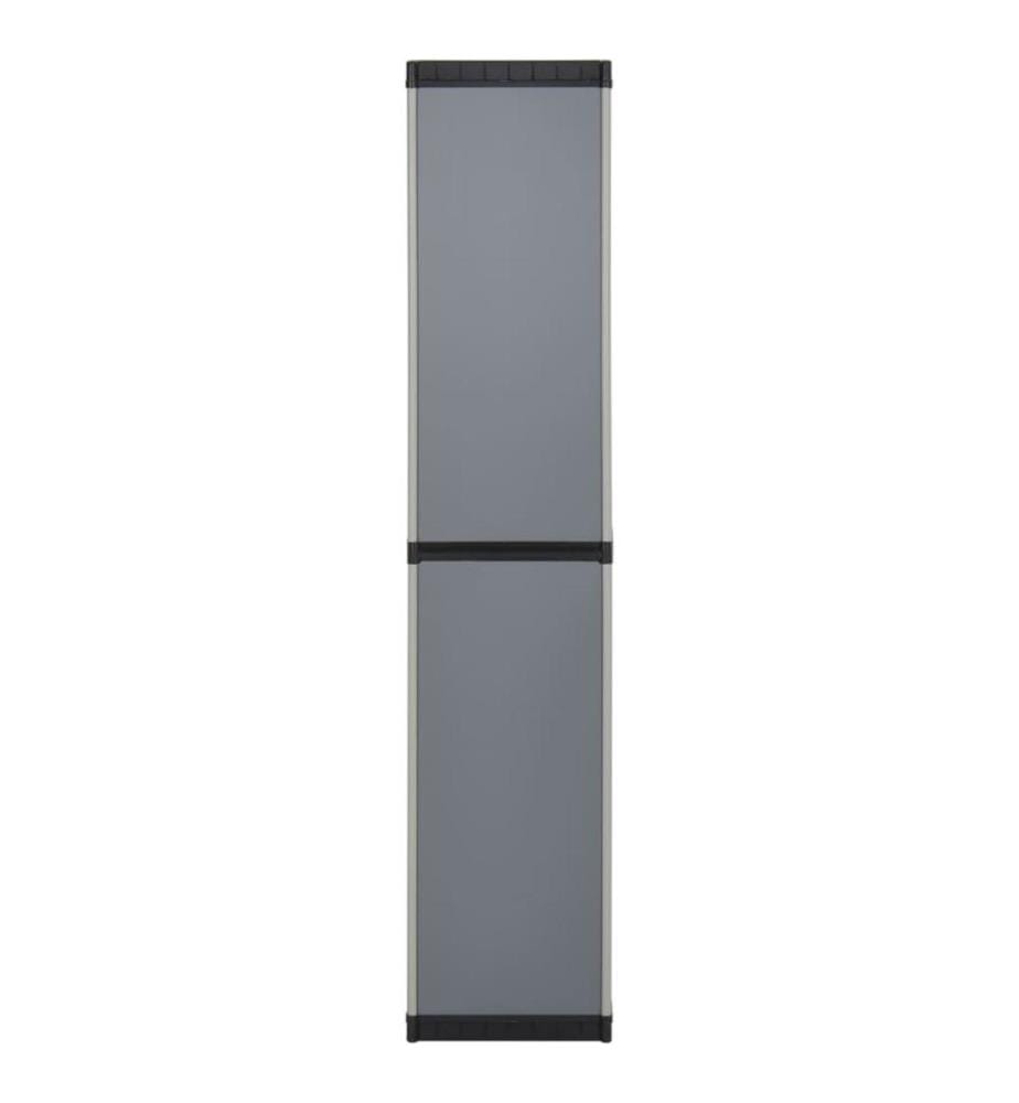 Armoire de rangement de jardin 3 étagères Gris/noir 34x40x168cm