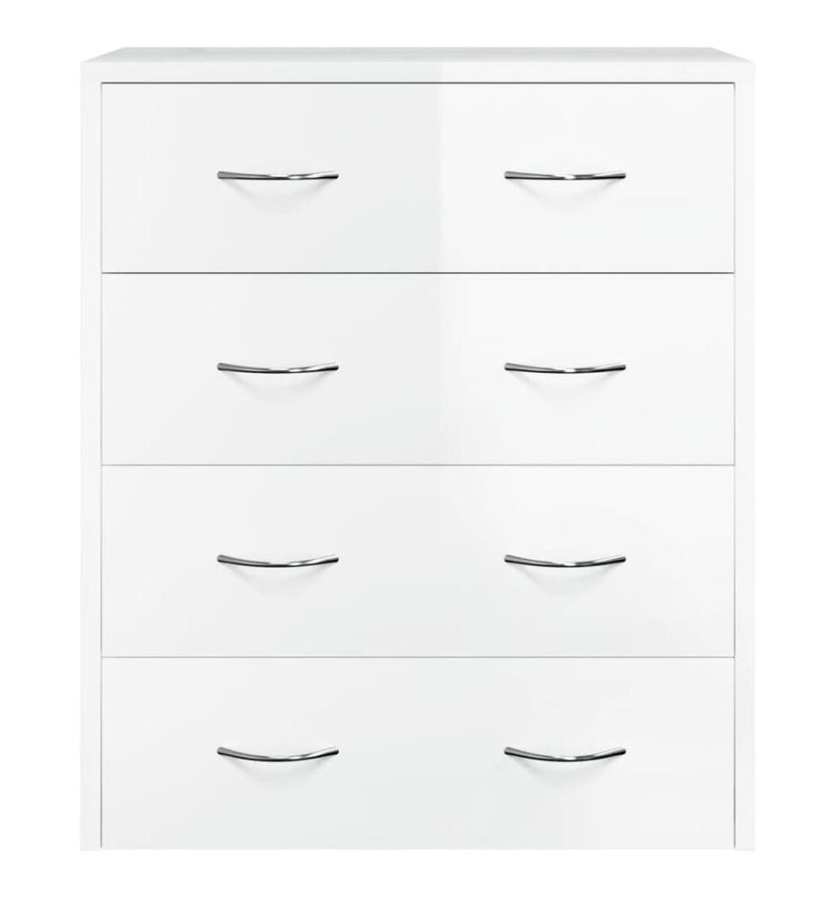 Kommode mit 4 Schubladen 60x30,5x71 cm Hochglanz-Weiss