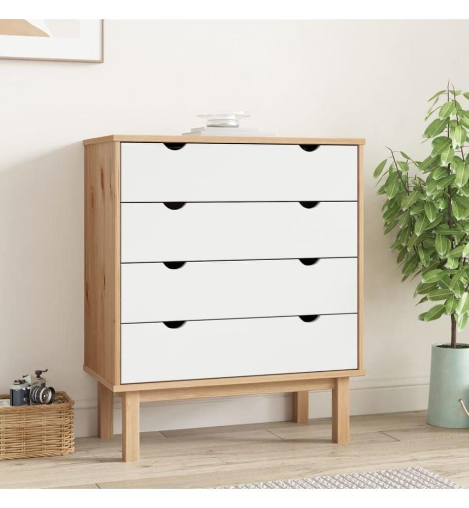 Schubladenschrank OTTA Braun&Weiss 76,5x39,5x90 cm Massivholz