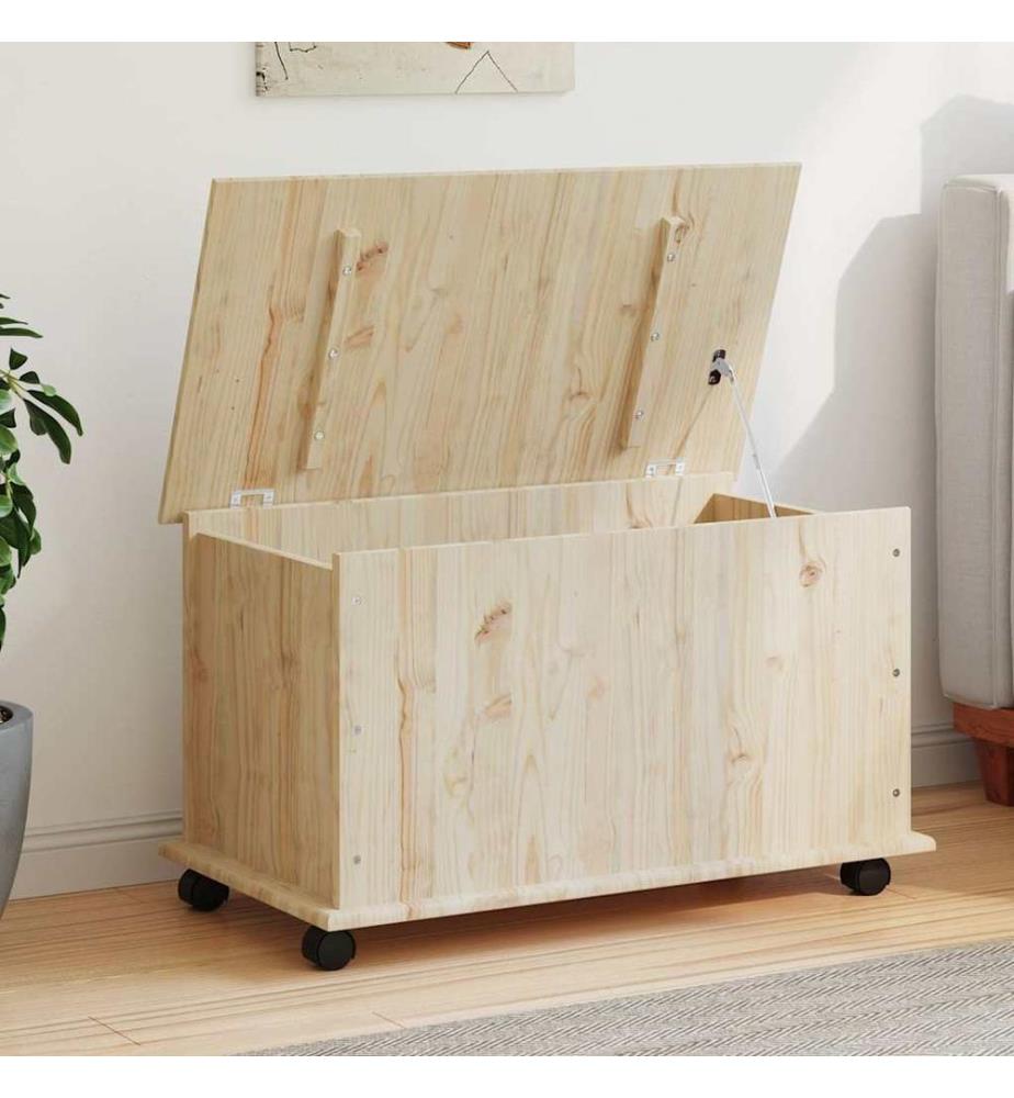 Truhe mit Rollen ALTA 73x39,5x43 cm Massivholz Kiefer