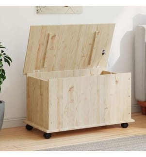 Truhe mit Rollen ALTA 73x39,5x43 cm Massivholz Kiefer
