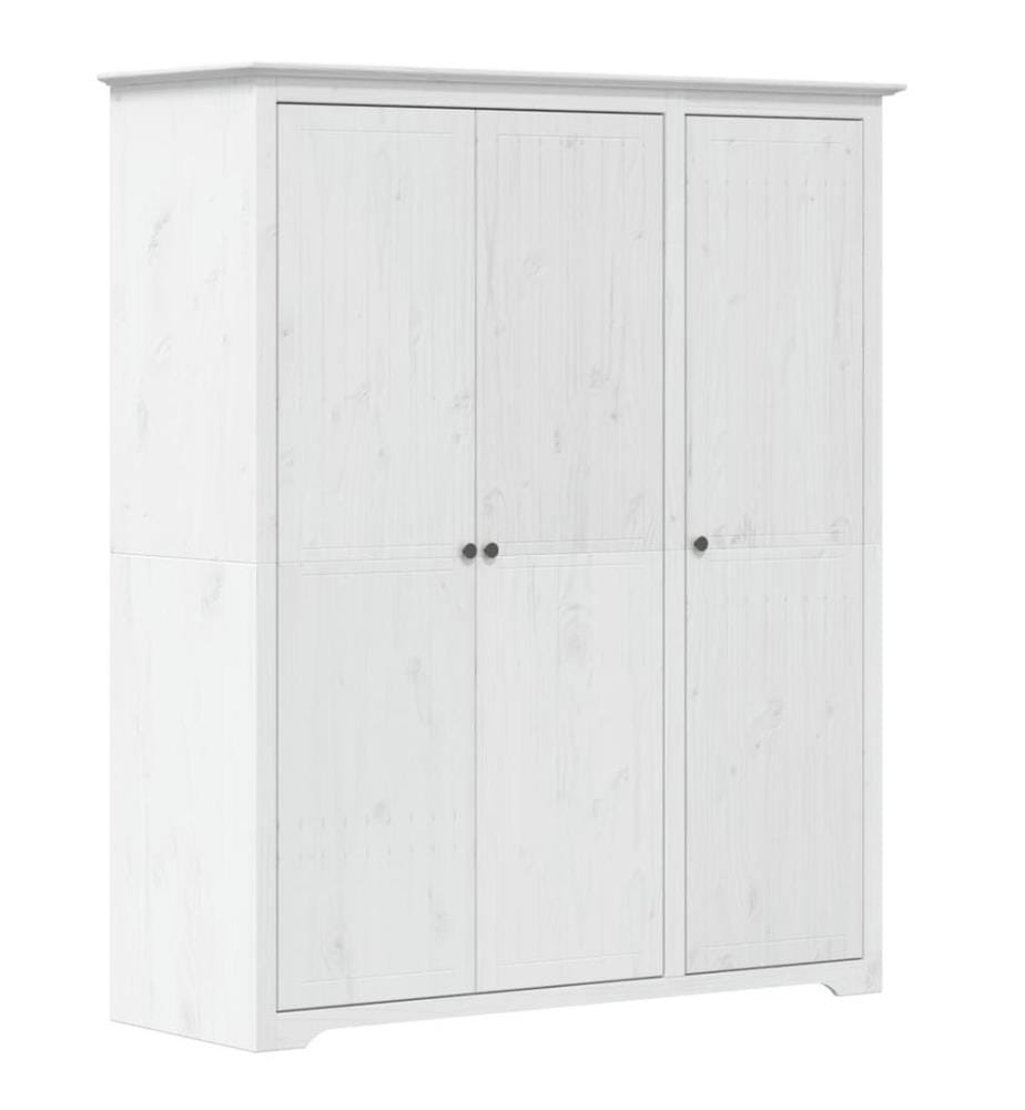 Garde-robe BODO blanc 146x53,5x173 cm bois massif de pin
