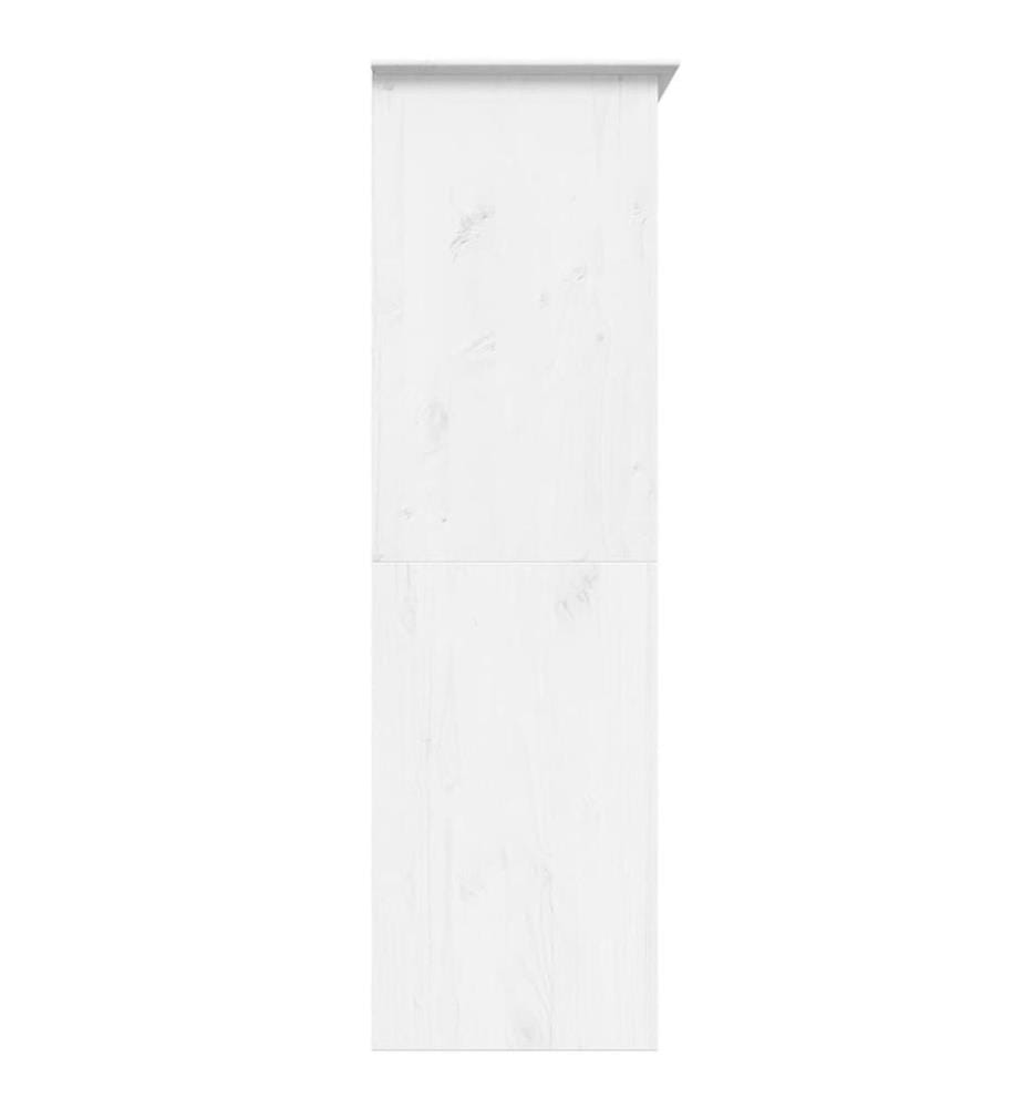 Garde-robe BODO blanc 146x53,5x173 cm bois massif de pin