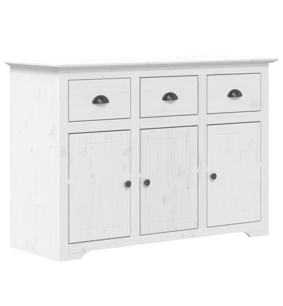 Buffet BODO blanc 115,5x44x80 cm bois massif de pin