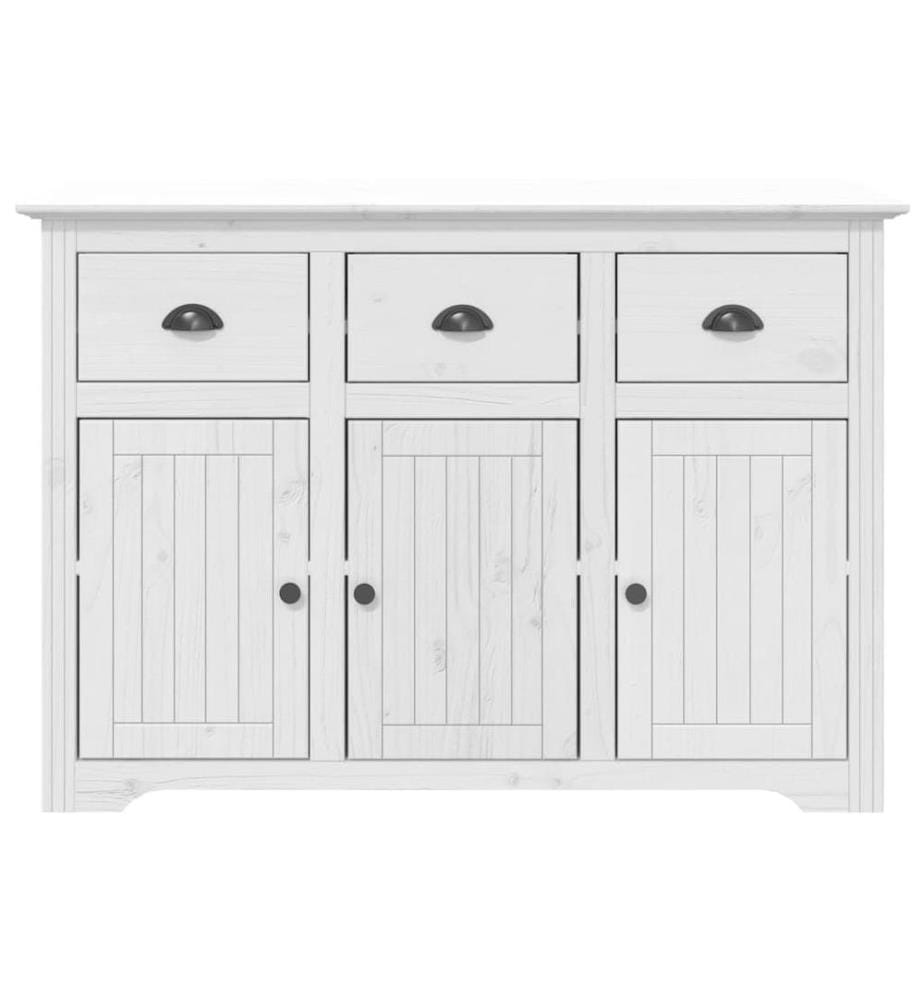 Buffet BODO blanc 115,5x44x80 cm bois massif de pin