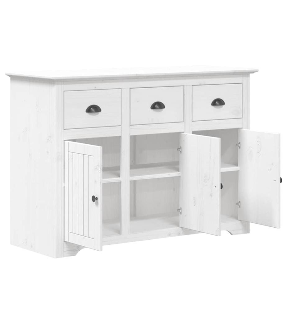 Buffet BODO blanc 115,5x44x80 cm bois massif de pin