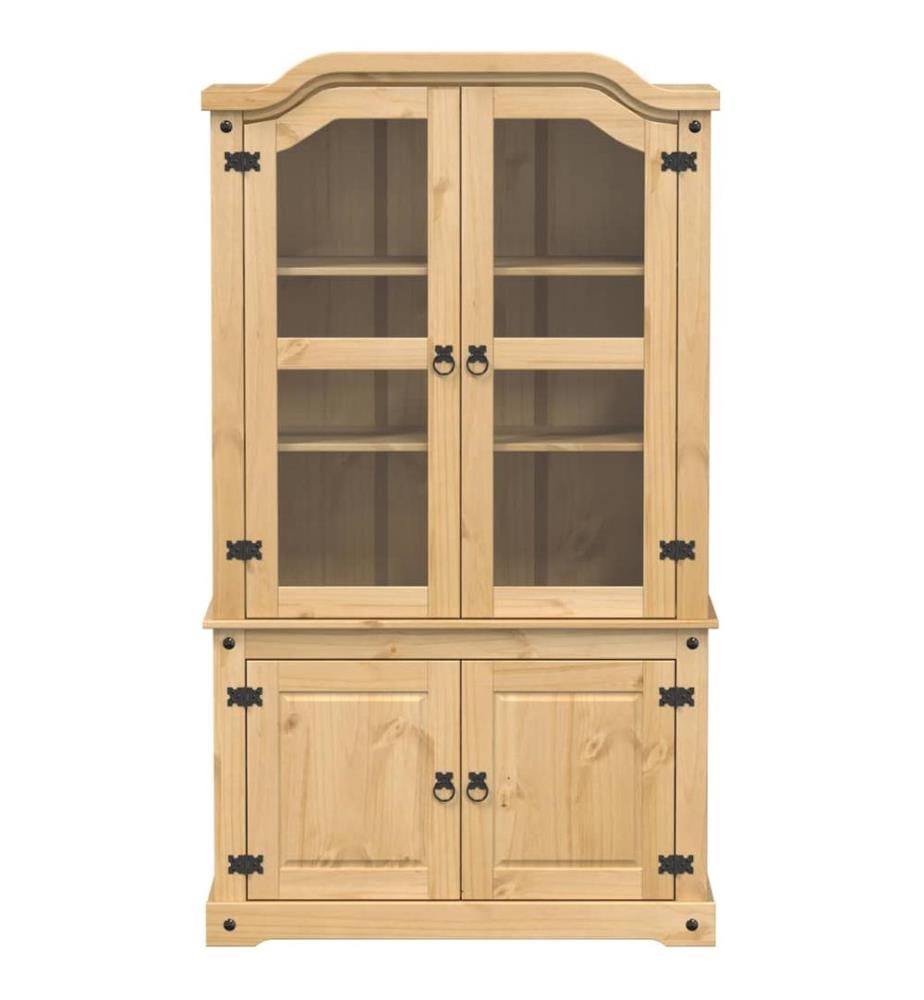 Vitrine en verre Corona 103,5x42x180 cm bois de pin massif