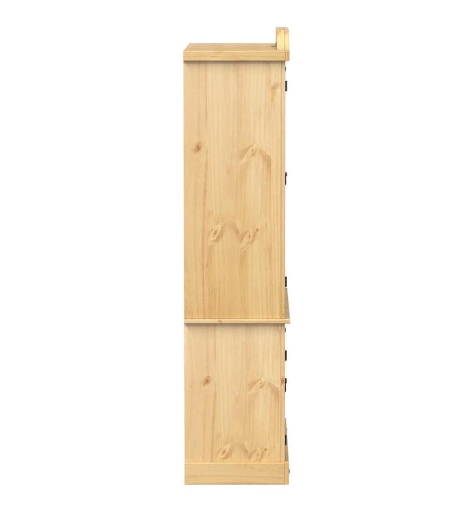 Vitrine en verre Corona 103,5x42x180 cm bois de pin massif