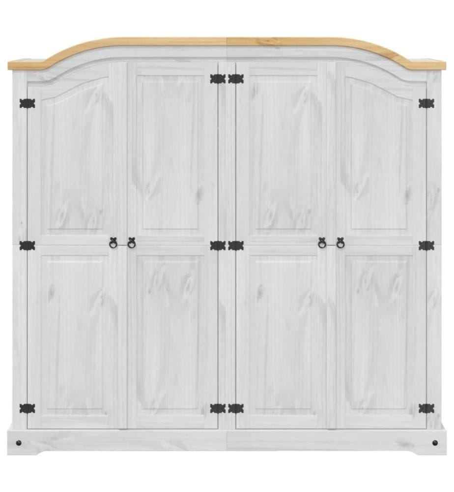Kleiderschrank Corona Weiss 194x52x186 cm Massivholz Kiefer