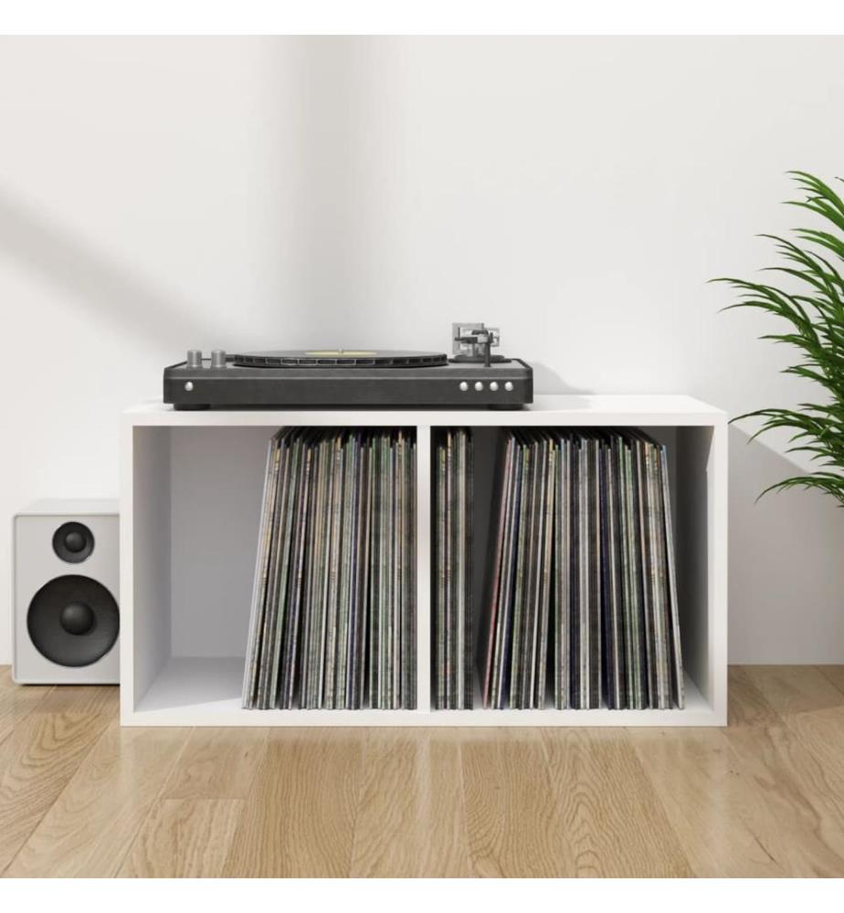 Schallplatten-Aufbewahrungsbox Weiss 71x34x36 cm Holzwerkstoff