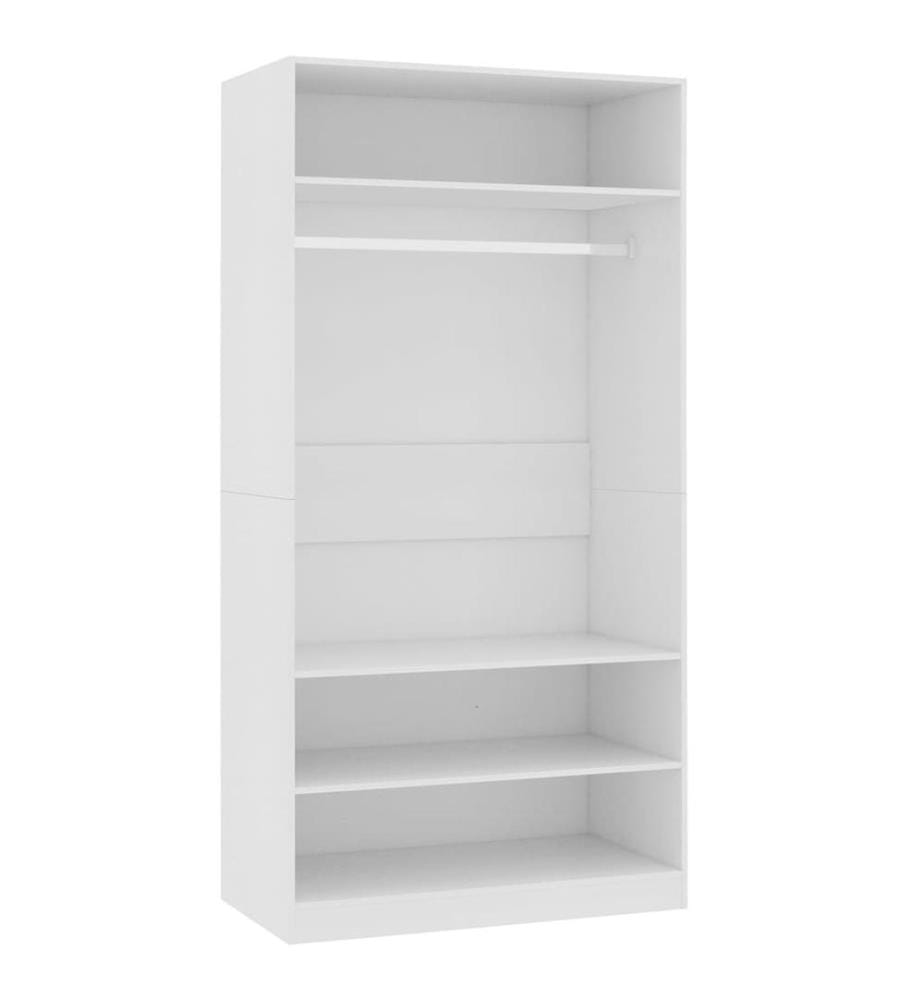 Kleiderschrank Weiss 100×50×200 cm Holzwerkstoff