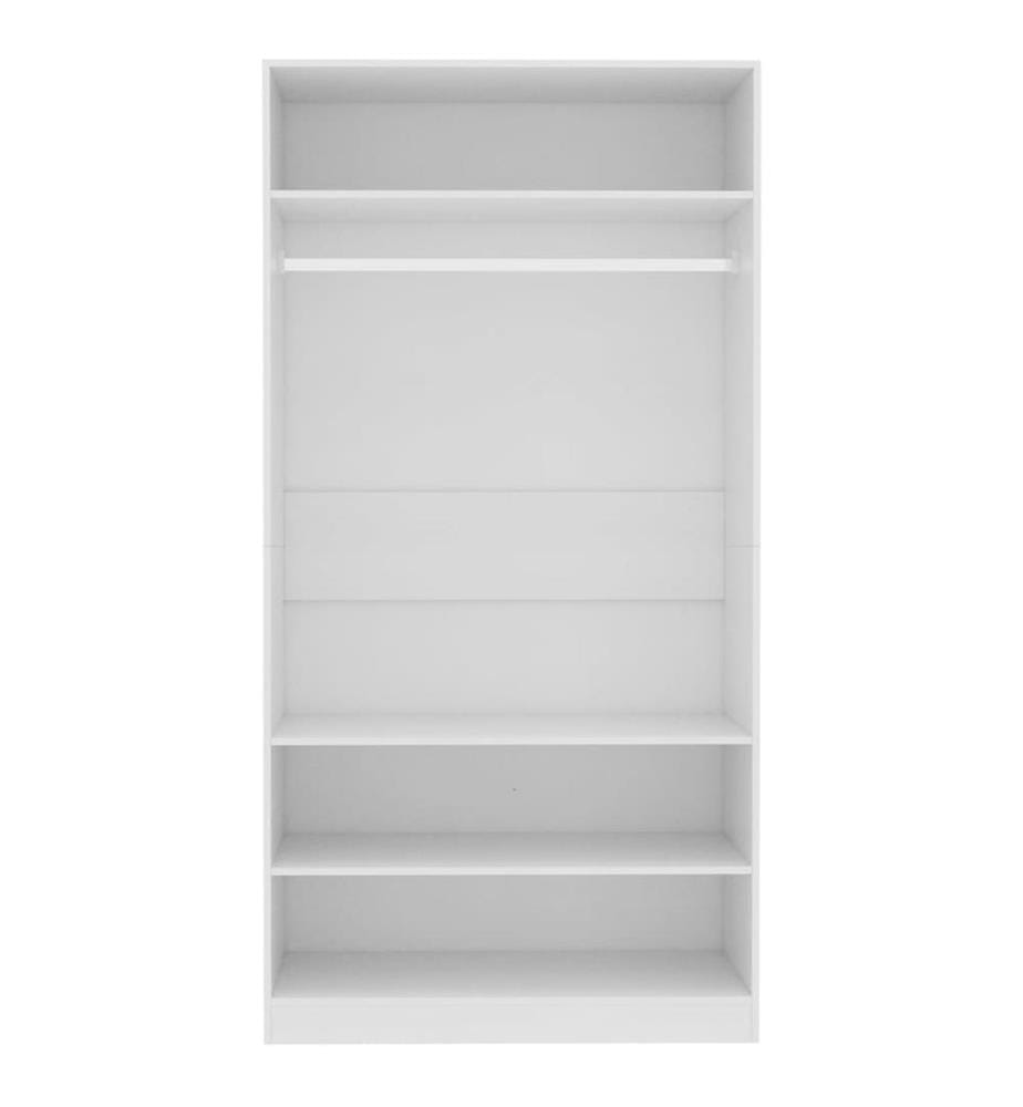 Kleiderschrank Weiss 100×50×200 cm Holzwerkstoff