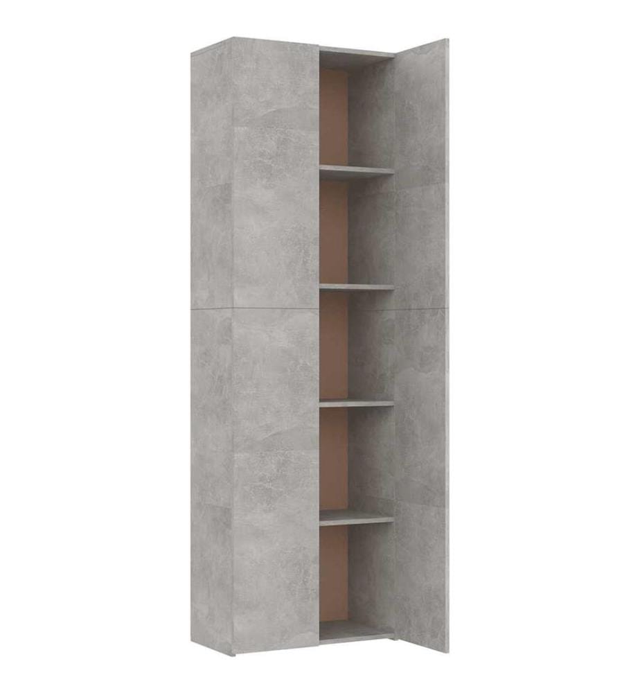 Büroschrank Betongrau 60x32x190 cm Holzwerkstoff