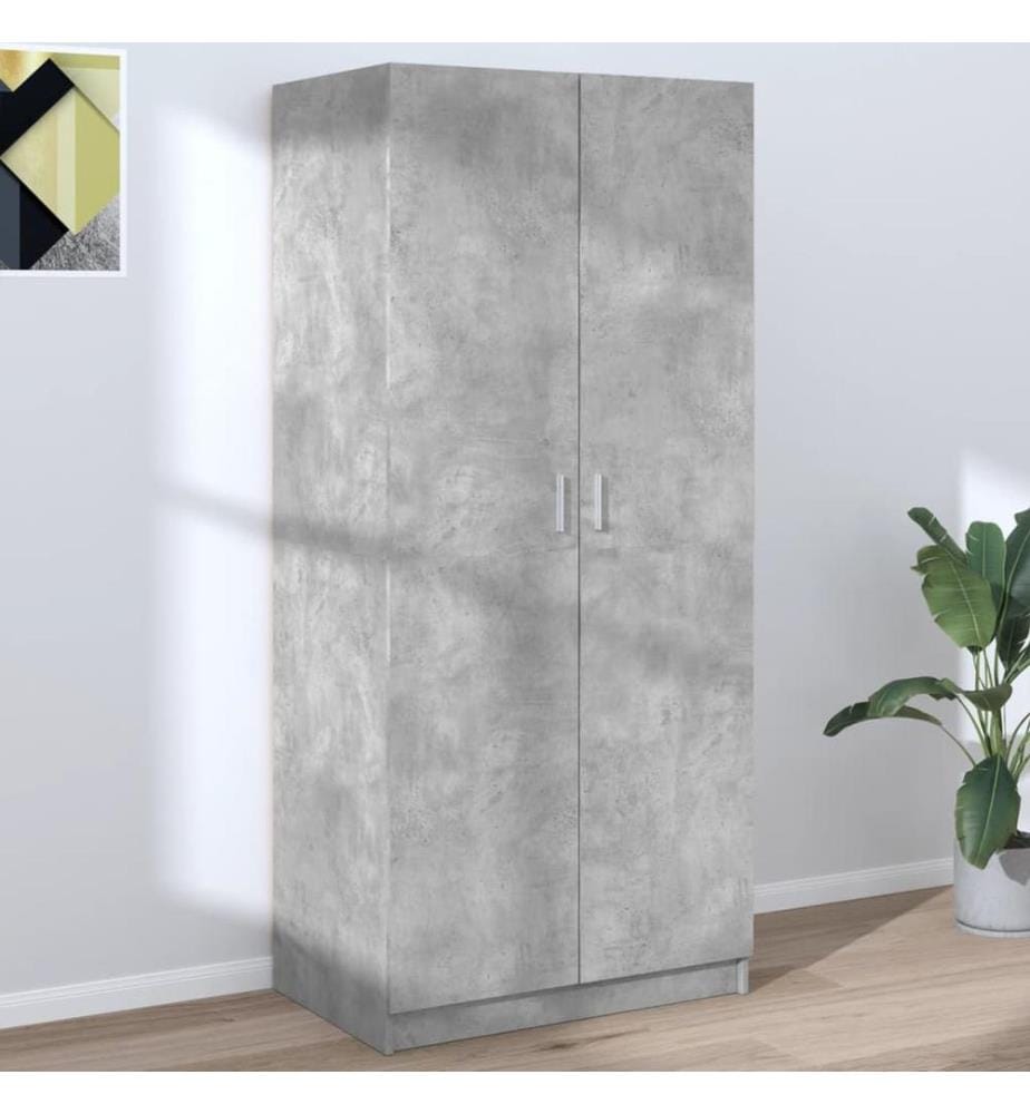 Garde-robe Gris béton 80x52x180 cm Bois d'ingénierie