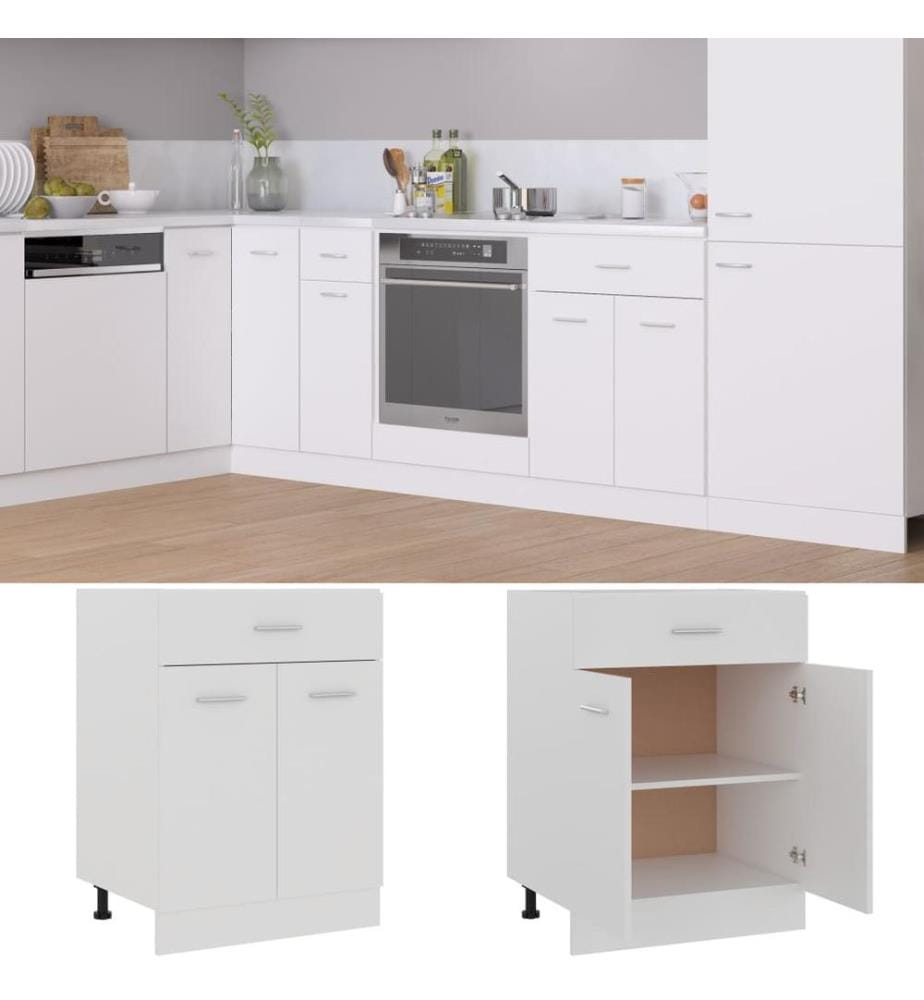 Schubunterschrank Lyon Weiss 60x46x81,5 cm Holzwerkstoff