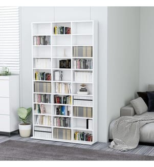 CD-Schrank Weiss 102x16x177,5 cm Holzwerkstoff