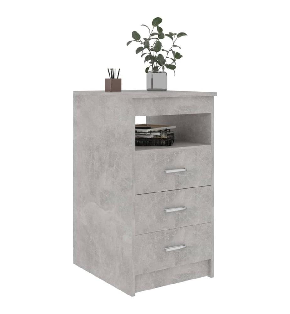 Armoire à tiroirs Gris béton 40x50x76 cm Bois d'ingénierie