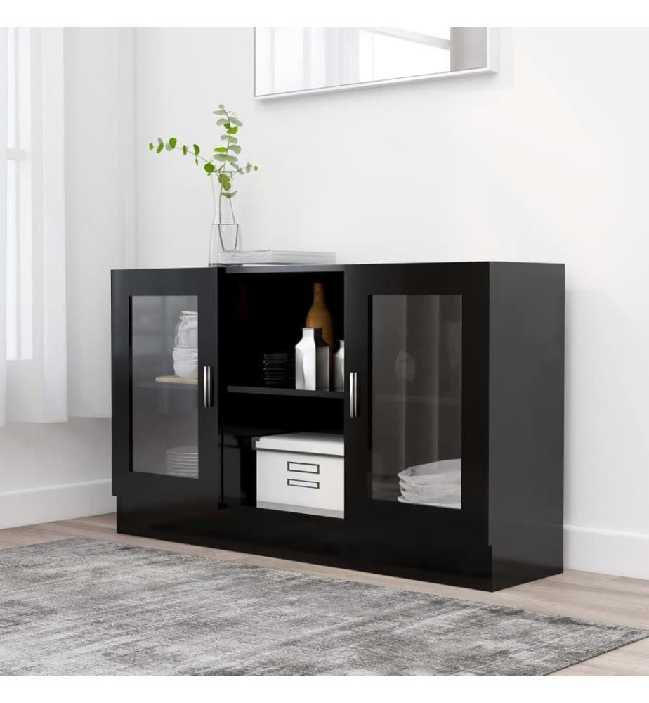 Armoire à vitrine Noir 120x30,5x70 cm Bois d'ingénierie