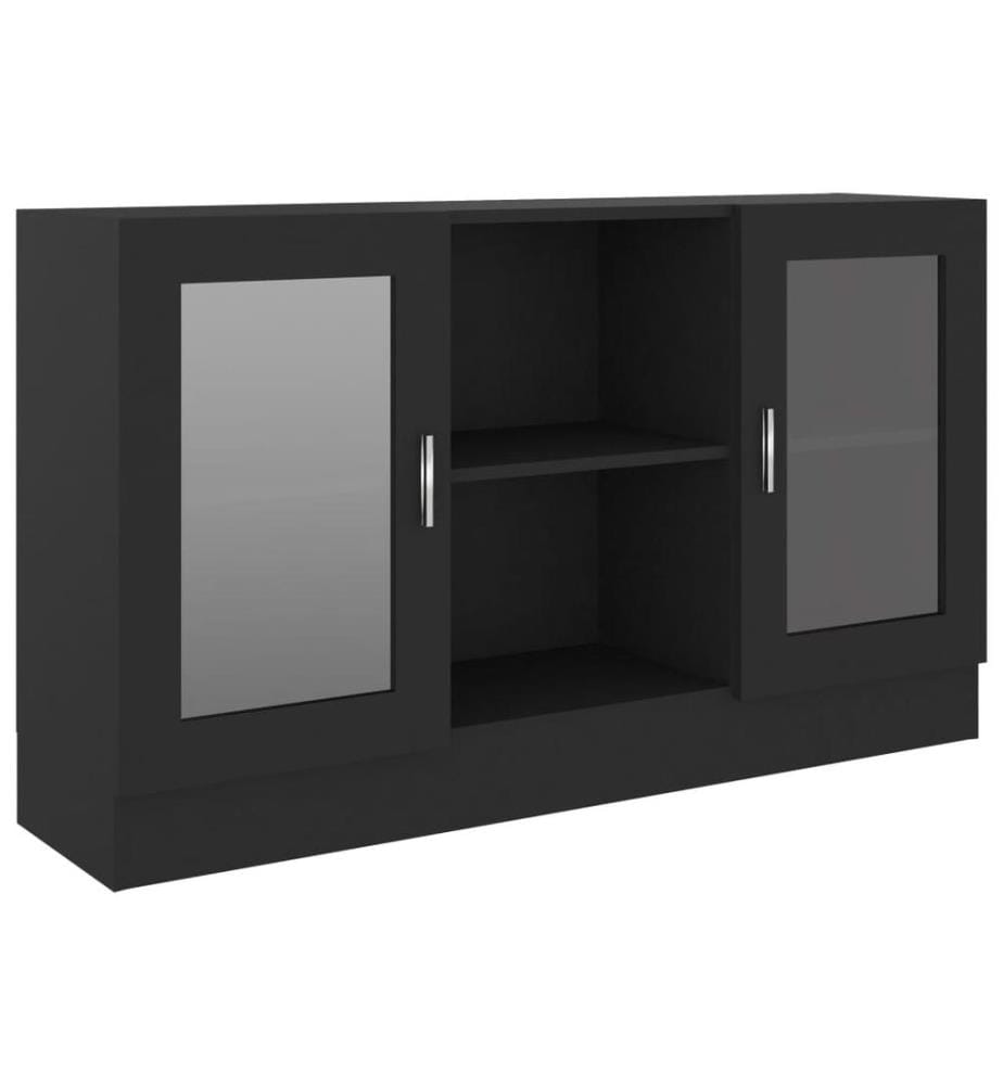 Armoire à vitrine Noir 120x30,5x70 cm Bois d'ingénierie
