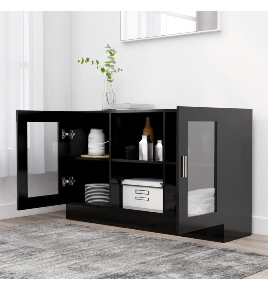 Armoire à vitrine Noir 120x30,5x70 cm Bois d'ingénierie