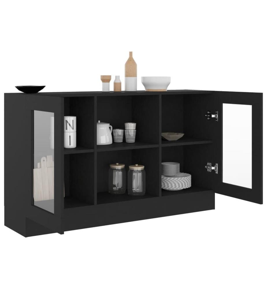 Armoire à vitrine Noir 120x30,5x70 cm Bois d'ingénierie