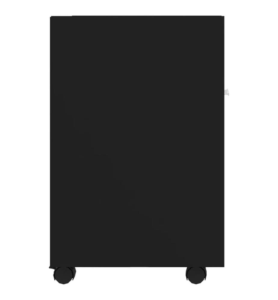 Armoire latérale avec roues Noir 33x38x60 cm Bois d'ingénierie