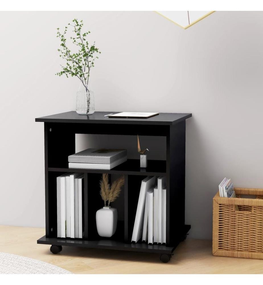 Rollschrank Schwarz 60x45x60 cm Holzwerkstoff