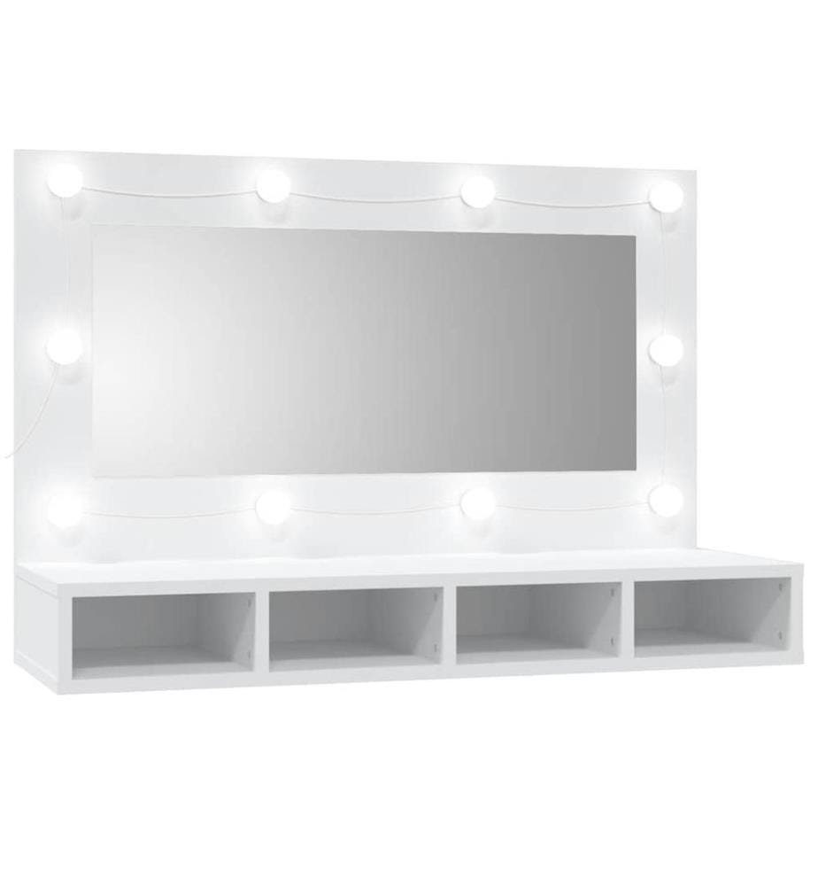 Spiegelschrank mit LED Weiss 90x31,5x62 cm