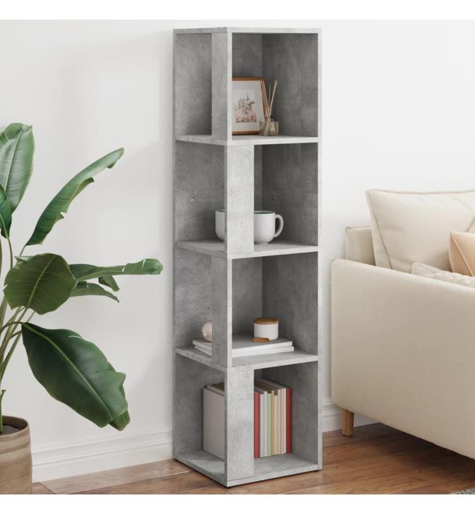 Armoire d'angle Gris béton 33x33x132 cm Aggloméré