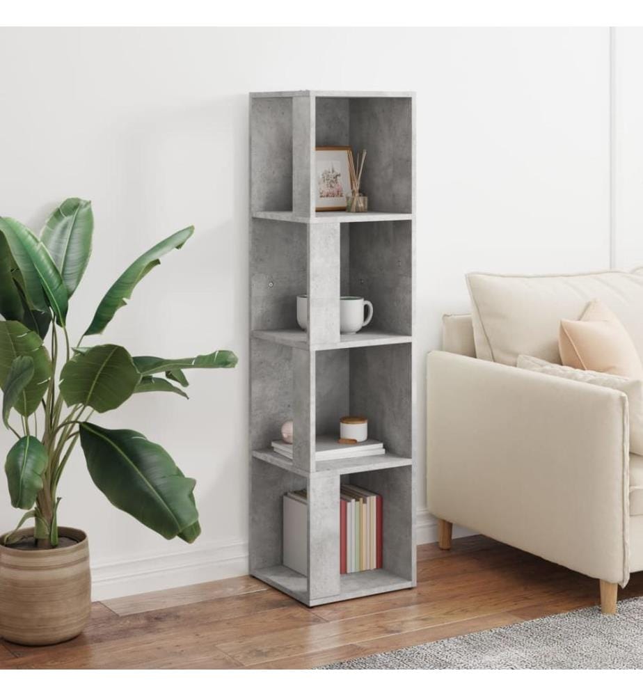 Armoire d'angle Gris béton 33x33x132 cm Aggloméré
