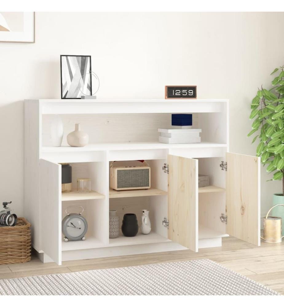 Sideboard Weiss 104,5x34x80 cm Massivholz Kiefer