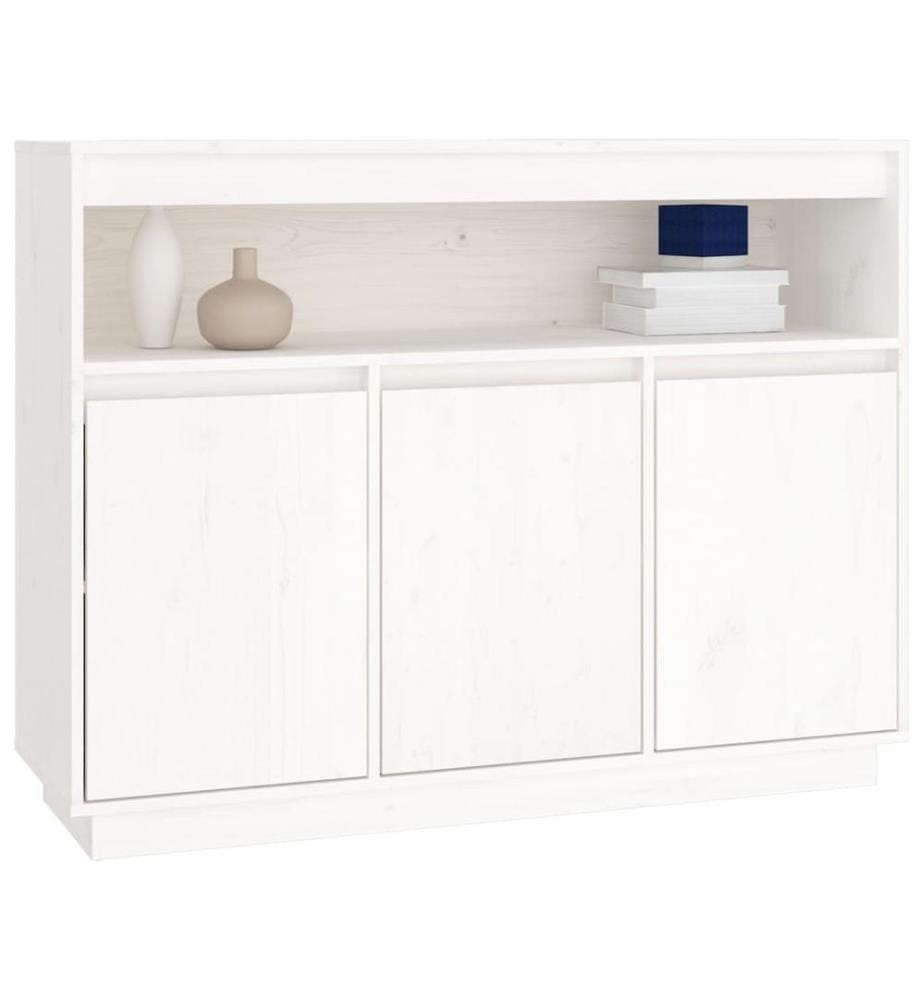 Sideboard Weiss 104,5x34x80 cm Massivholz Kiefer