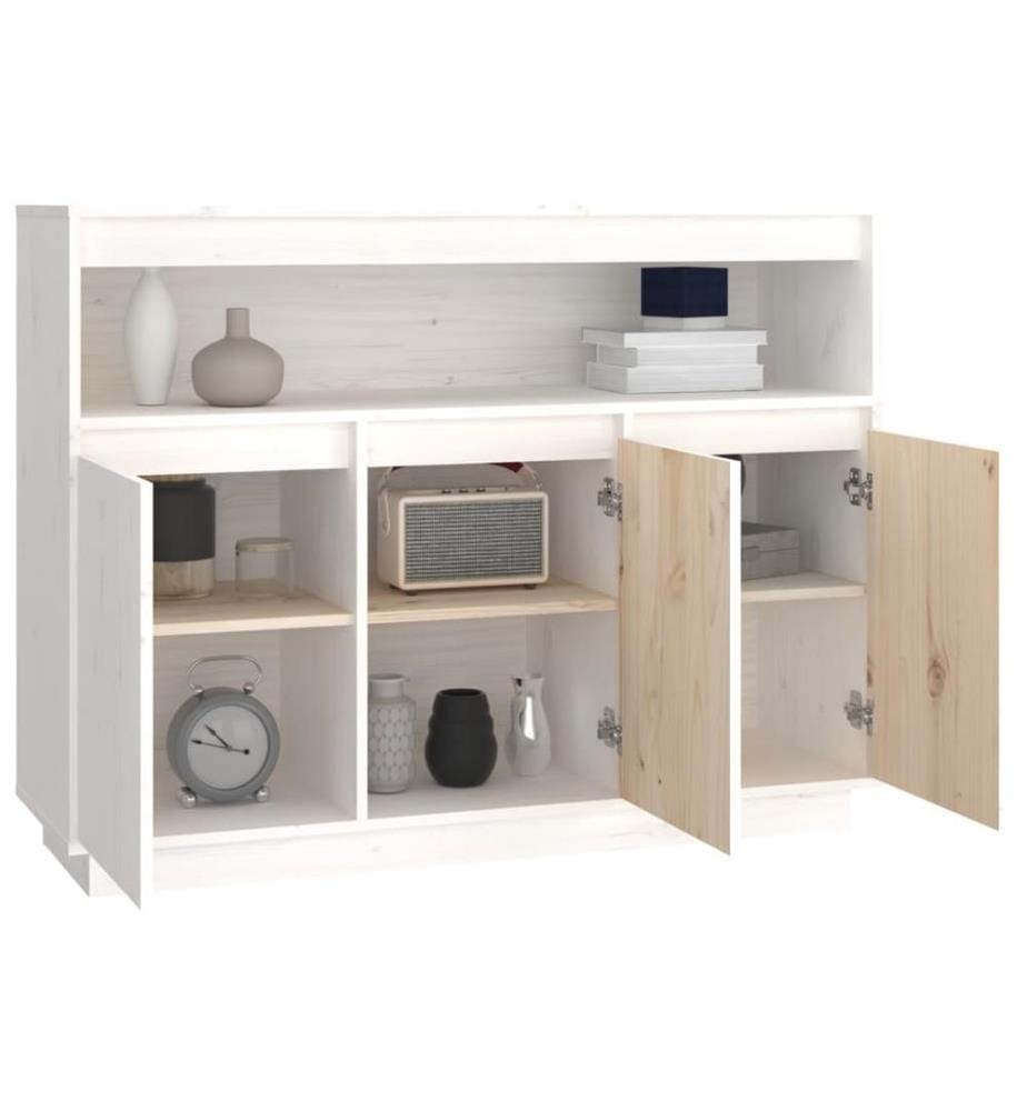 Sideboard Weiss 104,5x34x80 cm Massivholz Kiefer