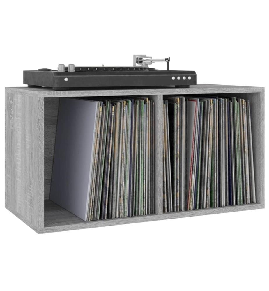 Schallplatten-Box Grau Sonoma 71x34x36cm Holzwerkstoff