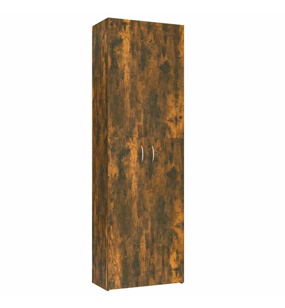 Armoire de bureau Chêne fumé 60x32x190 cm Bois d'ingénierie